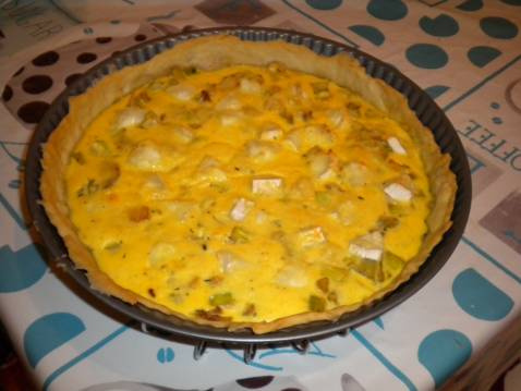 Tarte aux courgettes et chèvre maison