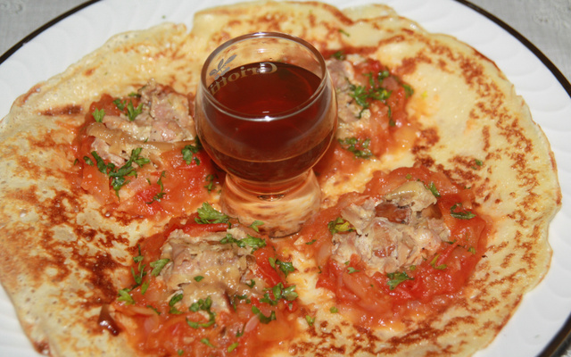 Crêpe à l'andouillette et sa réduction de cidre
