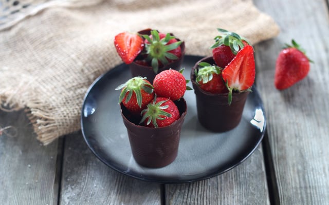Mini gobelets en chocolat