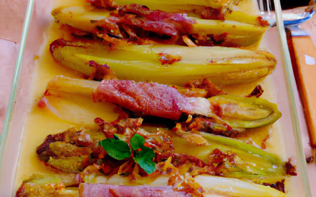 Chicons (endives) en gratin jambon et volaille