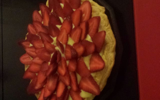 Tarte aux fraises, menthe et crème pâtissière