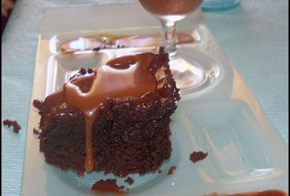 Fondant au chocolat et sauce caramel