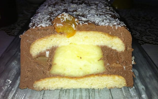 Bûche fraîche, chocolat, citron, poire