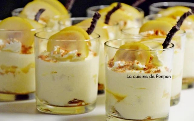 Tiramisu aux poires flambées à la liqueur de poires Williams et spéculoos