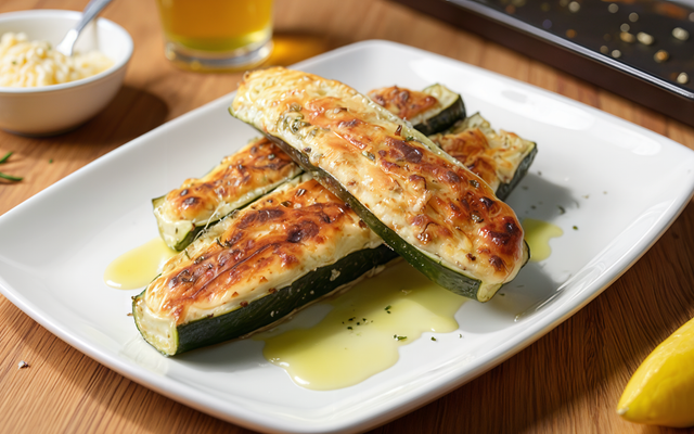 Courgettes farcies, ricotta et parmesan