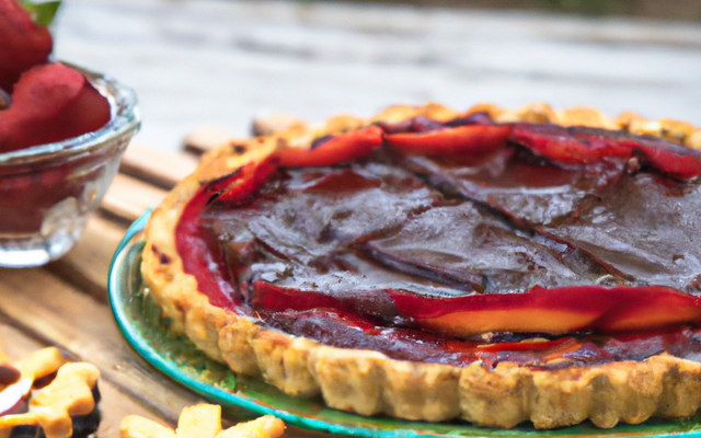 Tarte à la confiture de fraises et au chocolat