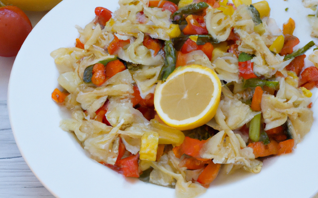 Salade de Farfalle au citron et aux légumes