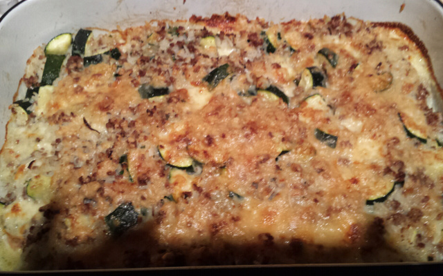 Gratin de riz et courgettes à la mozzarella