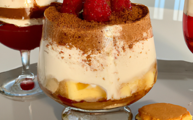 Verre des amoureux : tiramisu Nutella et framboises