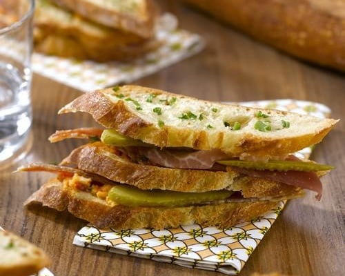 Jambon-beurre façon millefeuille