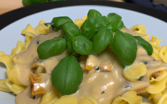 Pâtes d'alsace à la sauce au basilic