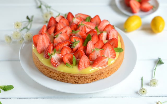 Tarte au citron et aux fraises