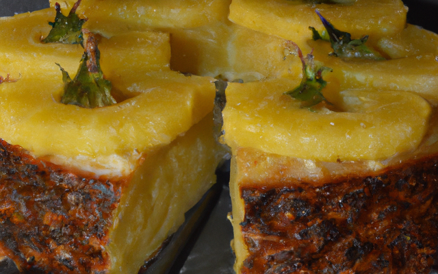 Cake renversé à l'ananas fourré à la noix de coco