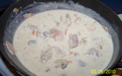 Blanquette de poule et riz