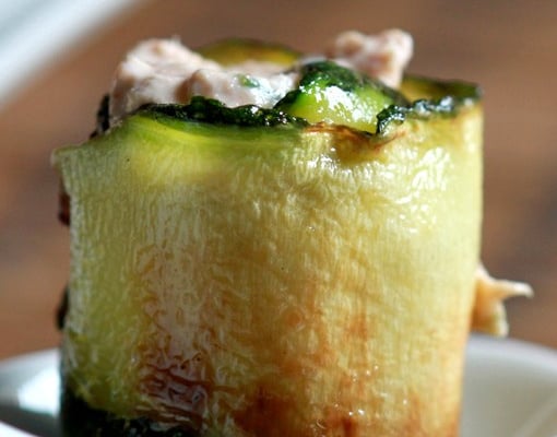 Roulés de courgettes au thon et chèvre frais