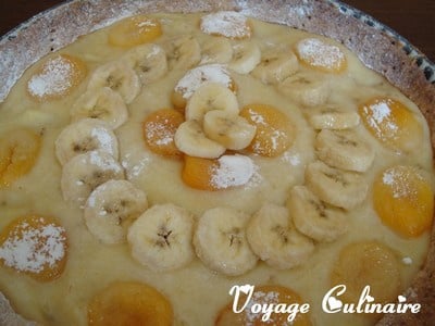 Flan aux abricots et à la banane