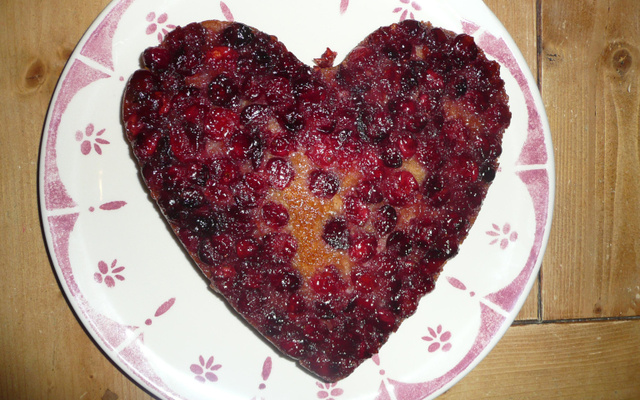 Gâteau renversé aux canneberges