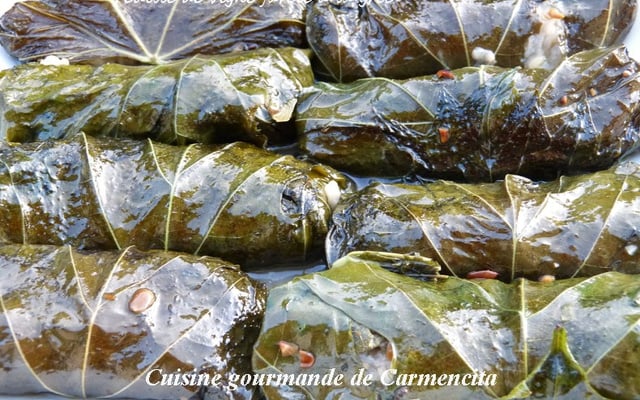 Feuille de vigne farcie à la grec (ou Dolmas)