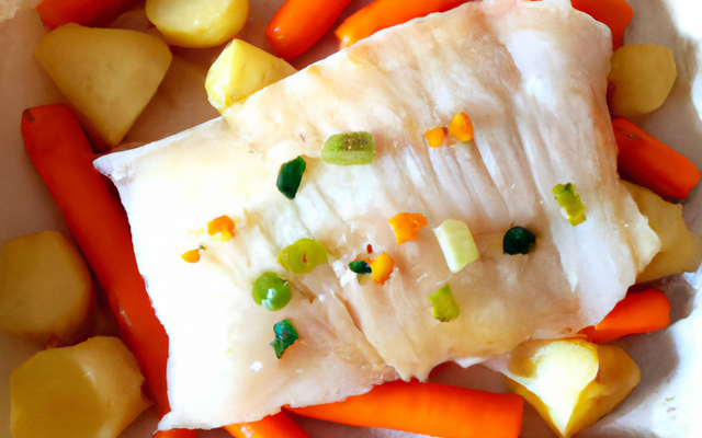 Papillote de dos de cabillaud, carottes et poireaux de Créances