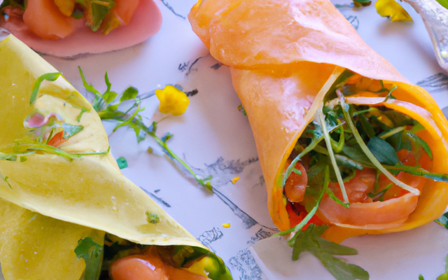 Wraps tendance aux pousses germées et saumon fumé