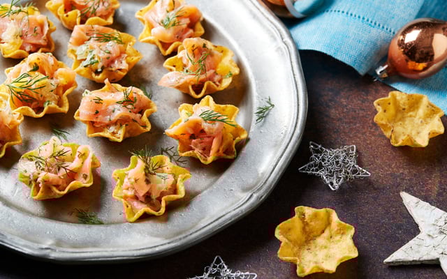 Tortilla Bowls au saumon fumé et aux agrumes