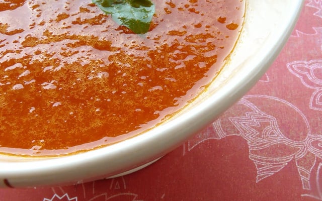 Soupe glacée à la pastèque et au melon