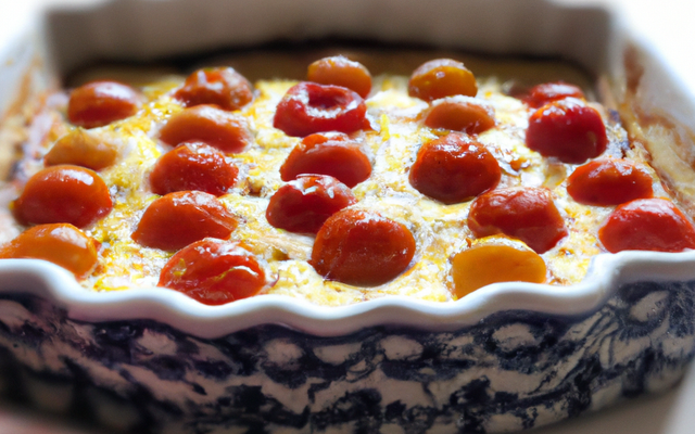 Tomates cerises en clafoutis