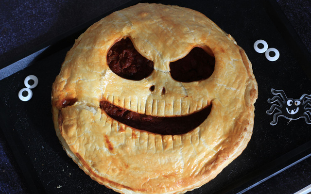 Tourte bœuf et tomates Halloween