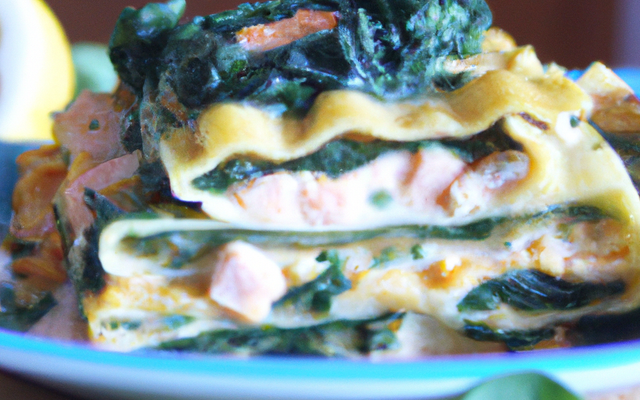 Lasagnes au saumon, épinards et Beaufort