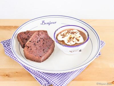 Agar-agar chocolat-banane et cake à la farine de riz