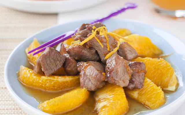 Sauté minute d'agneau à l'orange