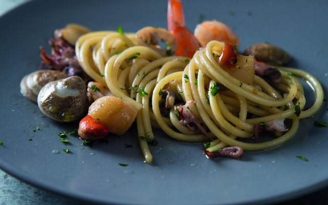 Spaghettis aux fruits de mer et piment
