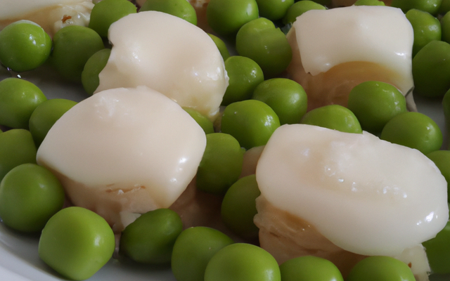 Petits pois à l'écume de brie de Melun