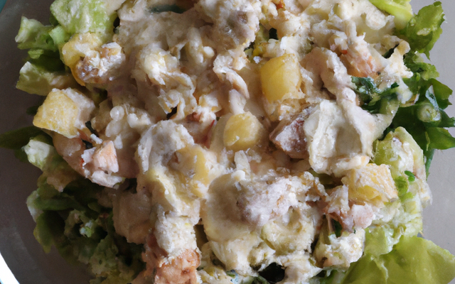 Salade tiède au poulet et lait de coco