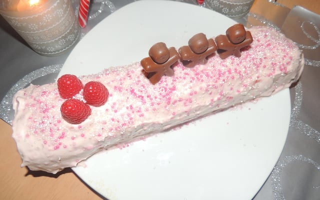 Bûche de Noël aux framboises
