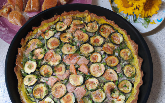 Tarte au saumon et aux courgettes