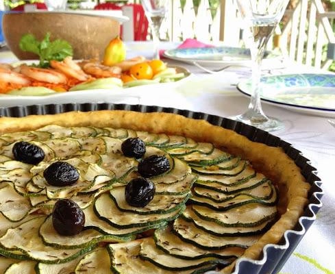 La tarte à la courgette, pâte brisée au thym