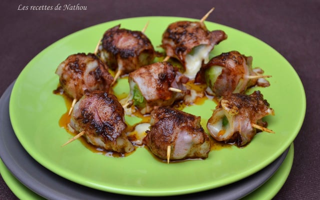 Choux de bruxelles au lard, fromage de Maredsous et paprika fumé
