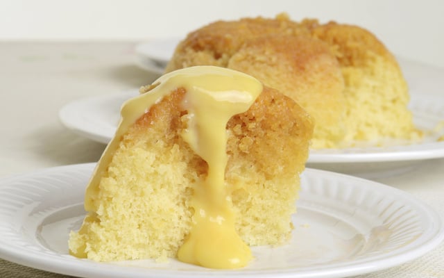 Treacle sponge cake au micro-ondes et sa crème custard
