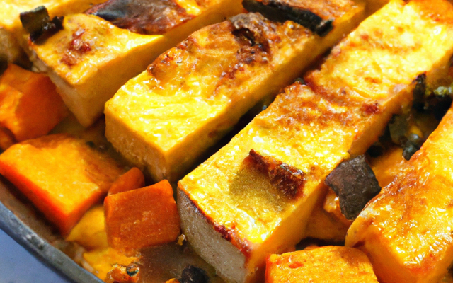 Gratin de potimarron et tofu épicé