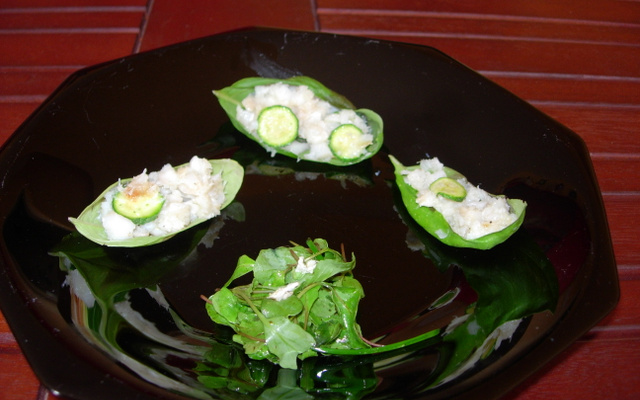 Poisson et courgette en barquette verte !