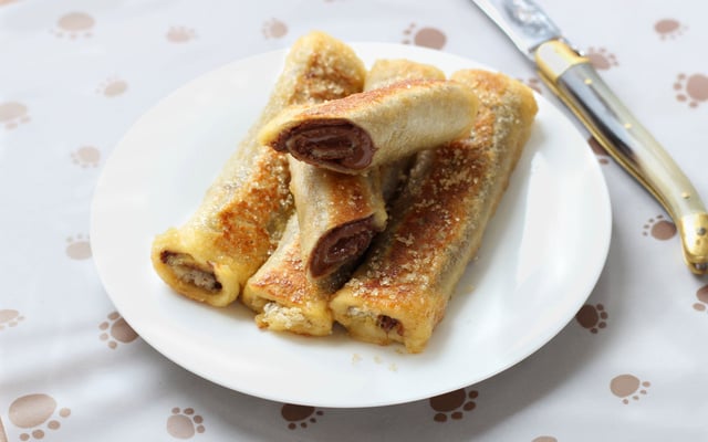 Roulés de pain perdu au nutella