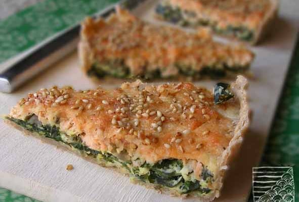 Tarte au saumon et algue wakamé