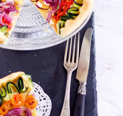 Tarte fine légumes et moutarde