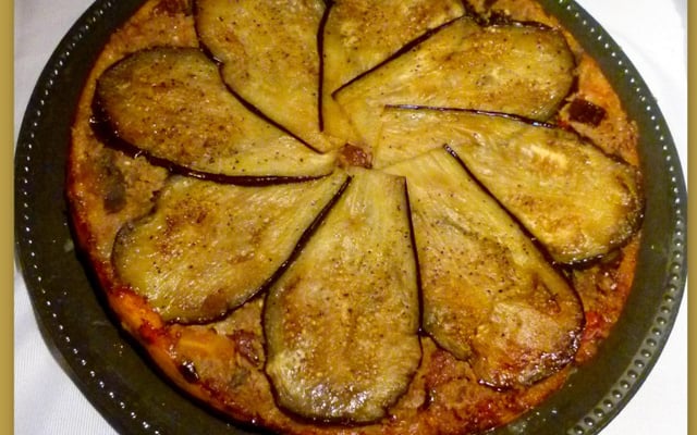 Tatin aux aubergines et à l'agneau