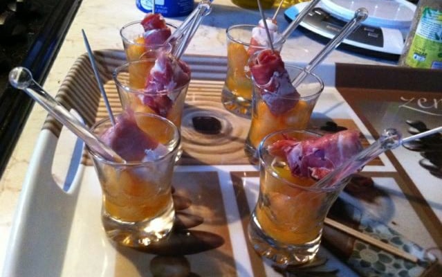 Verrines fraîcheur melon & jambon