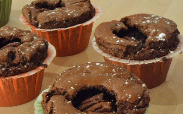 Fondant au chocolat et noix de pécan