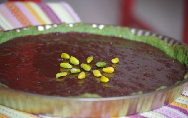 Tarte au chocolat & pistache