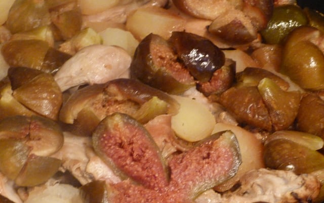 Râble de lapin aux figues et aux pommes