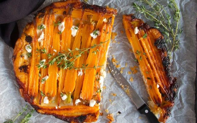 Tarte tatin aux carottes feta ricotta